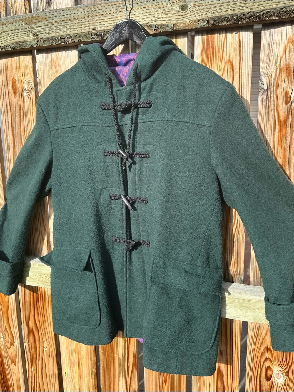 RARE Pretty Green x Gloverall Black Label Monty Duffle Coat Green Paisley Wool